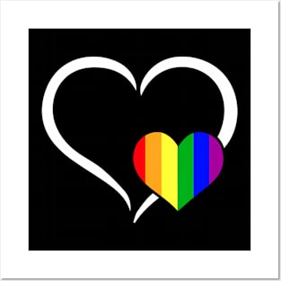 Heart  Flag LGBT-Q Cool Gay Pride Ally Equality Posters and Art